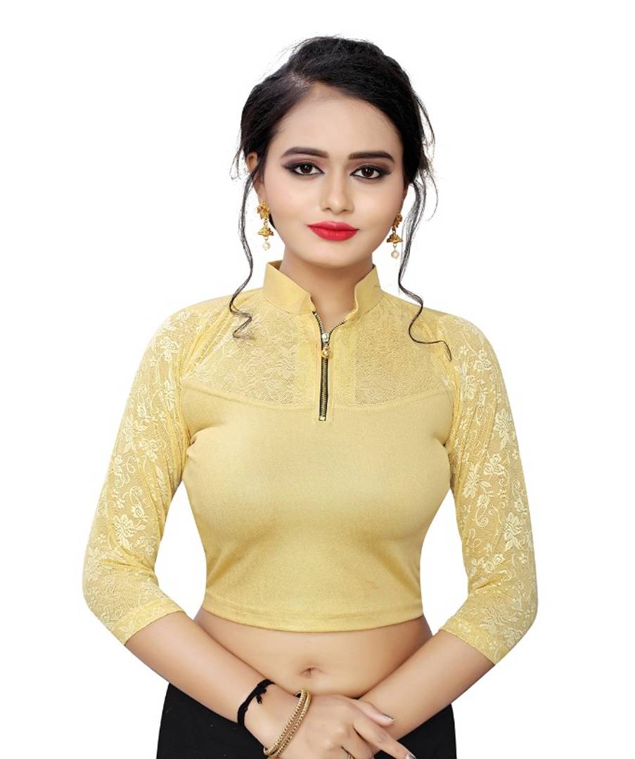 Women's Readymade Shimmer lycra Stretchable Blouse ( Size  - Free Size 30